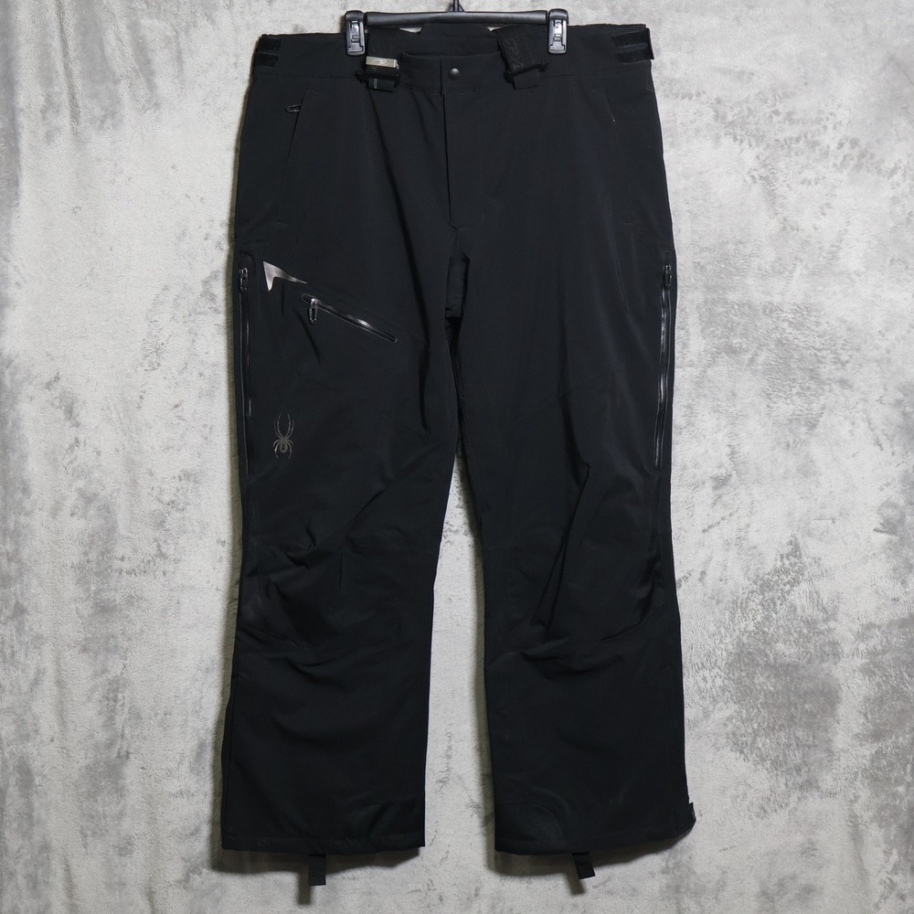 Spyder Snow Pants Mens XXL Black Thinsulate Suspenders Ski Winter Athletic